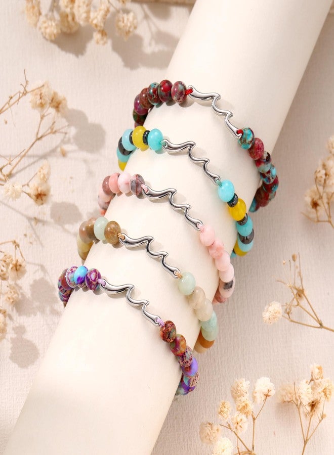 Sistble Christmas Gifts for Daughter, Daughter Bracelet Gifts from Mom, Stocking Stuffers Wave Bracelets for Teen Natural Stone Beaded Bracelet Summer Beach Inspirational Birthday Gift Jewelry - Image 5